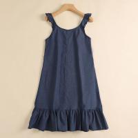 Vestido Bohemio De Verano En Denim Estilo ZANZEA Para Mujer Sin Mangas Con Volantes Y Cuello Redondo Vestido De Playa De Pato Corto Ropa Casual De Manga Larga - details 6
