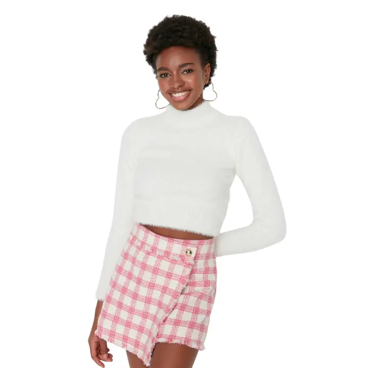 Trendyol Blue Beard Yarn Knitted Sweater - 1