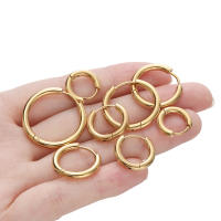 10pcs Aretes Pequeños De Acero Inoxidable Para Punción De Oreja Y Cartílago 8-18mm Mujer Colgante Circular Redondo Para Creación De Joyería DIY - details 7
