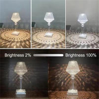 Lámpara De Mesa Recargable De Cristal Con Luz Cambiante Protección Para Los Ojos Para Decoración De Hogar Y Dormitorio - details 3