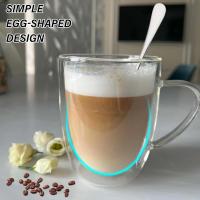 4 Vaso para café de vidrio de borosilicato de 250 ml con Asas, - details 1