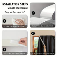 Cortinas Adhesivas De Encaje Negro Con Estampado 1 Pieza Instalación Fácil Sin Agujeros Adecuadas Para Dormitorio Y Sala De Estar - details 3