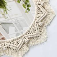 Espejo de pared Boho Espejo Art Decor Macrame Fringe Decorativo Espejos Redondos Ornamento para Mural Apartamento Home Dormitorio Sala estar Decoración - details 2