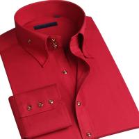 Camisa De Hombre De Alta Gama Con Botones De Cristal Cuello Alto Manga Larga Elástica Para Negocios Y Ocasiones Casual - details 9