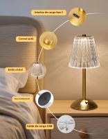 Lámpara De Mesa LED Táctil Recargable Sin Cable Luz Nocturna Dimmer Para Decoración De Habitaciones Y Bares Estilo Moderno - details 6