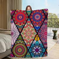 Manta De Plush Suave Y Cálida De Cuatro Estaciones Estilo Mandala Para Sofa Sala De Estar Dormitorio Oficina Viaje Regalo - details 2