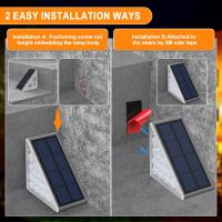 LED Solar Luces de Paso Impermeable Al Aire Libre Luces de La Escalera, Solar Deck Lights Decoración Al Aire Libre IP67 Solar 6 Pack luz cálida SY - details 1