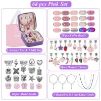 Kit De Bricolaje Para Pulseras Y Collares Con 68 Piezas Caja De Joyería Violeta Encantos Rosas DIY Regalo Para Mujeres - details 4