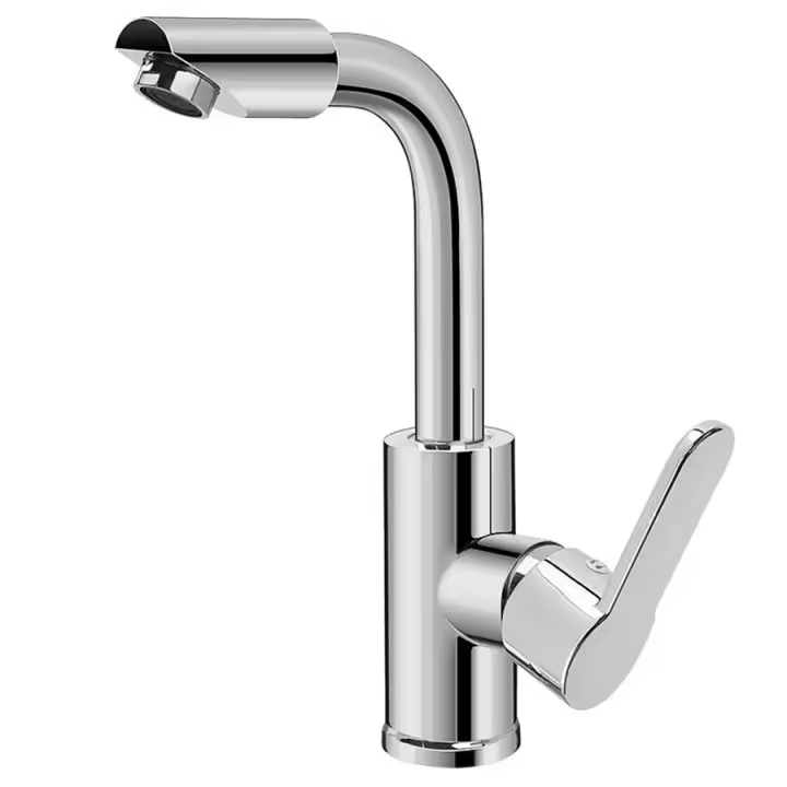 Grifo De Baño Giratorio Para Agua Caliente Y Fría Doble Grifo De Agua Caliente Y Fría Para Cocina Plata Montaje En Pared Cerámica Para Válvula Metal - 1
