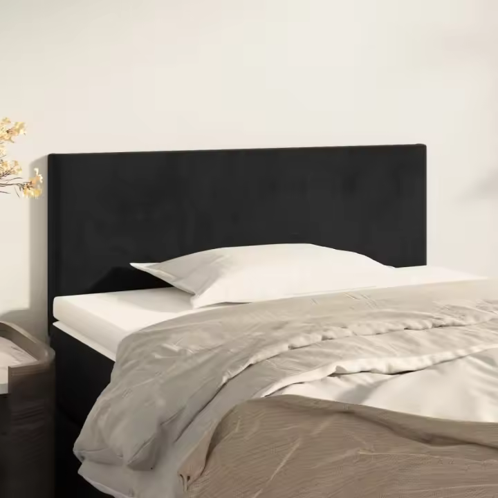 vidaXL Cabecero de terciopelo negro 80x5x78/88 cm - 1
