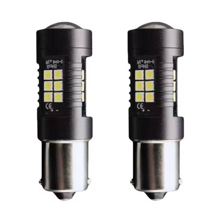 2Pcs 1156 BA15S P21W LED BAU15S PY21W BAY15D Lámpara De Auto Luz LED Para Coche 1157 P21/5W T25 T20 7443 3157 R5W 3030SMD Universal 12V/24V - 1