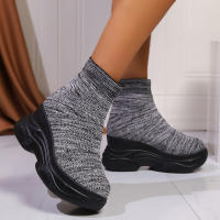Botas De Pies Altos Para Mujer Invierno 2024 Moda Nueva Zapatos De Caminar Cómodos Botas De Nieve Góticas Tendencia PU Material - details 10