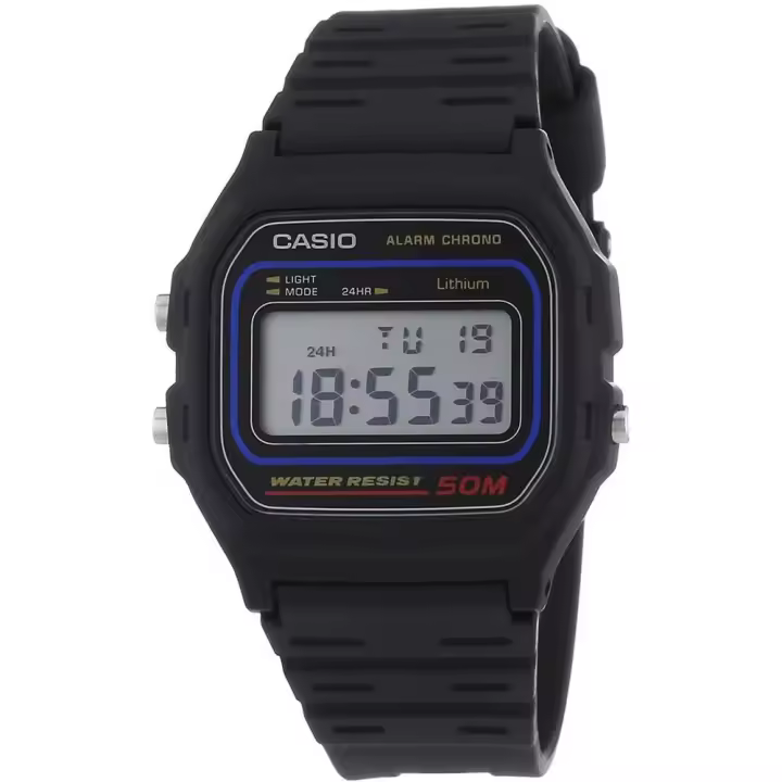 Casio Reloj Retro Vintage W-59 Negro Unisex - 1