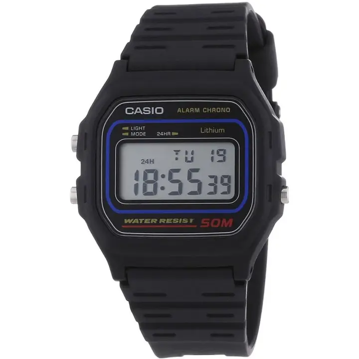 Casio Reloj Retro Vintage W-59 Negro Unisex - 1