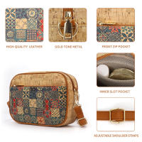 Bolso Bandolera Vintage Con Estampado De Flores Para Mujer Estilo Étnico Satchel Con Cierre De Cremallera Y Bolsillo Interior - details 2