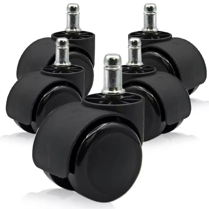 Ruedas de Recambio para Silla Escritorio, Silla Oficina, Ruedas Giratorias de Plástico Color Negro, Ruedas 11x22 mm, Ruedas de Recambio, Ruedas Silla Oficina y Gaming - Ofituria (15 ruedas) - 1