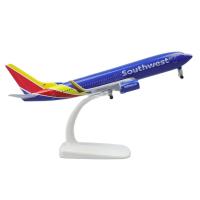 Modelo De Avión De Metal Diecast Boeing 737 De Southwest Airlines 20cm Con Planta Baja Para Coleccionistas Y Juguetes Para Mayores De 14 Años - details 0