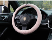 Funda De Volante De Coche De Lana De Oveja Creativa Con Bordado De Peluche Cubierta De Manija Térmica Para Otoño E Invierno - details 31