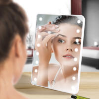 Espejo de Maquillaje con Luz LED | Espejo multiposición y 16 LEDS | Soporte trasero giratorio 180º | Ajuste de brillo táctil | Medidas: 16,8 x 5 x 21,3 cms | 2 pilas AA no incluídas | Marca RevolutionLine - details 0
