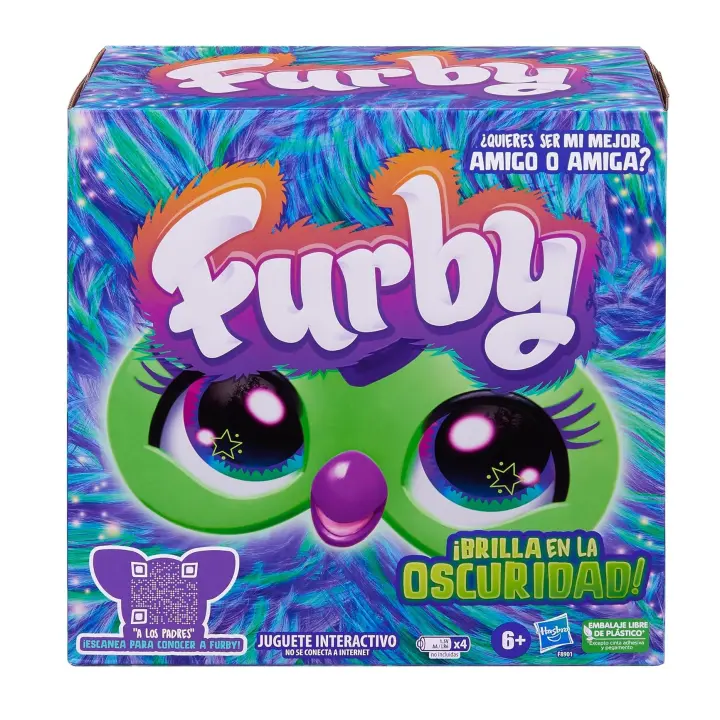 Hasbro Furby Galaxy, Juguete de Peluche Interactivo Que Brilla en la Oscuridad - Versión en Español, Juguete Electrónico para Niñas y Niños - 1