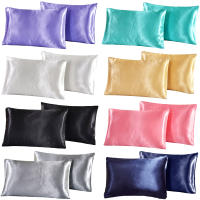2-Piece Pure Emulation Seda Almohadilla De Seda Para Cabeza Y Cojín Cubierta De Almohada Cómoda Para Cama Tela De Seda Poliéster Microfibra Rectangular Sin Relleno - details 4