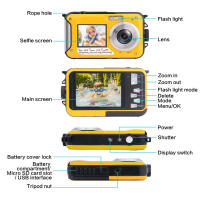 Cámara Submarina HD 48MP Selfie Grabadora De Vídeo Impermeable 16X Cámara Digital Para Actividades Aquaticas - details 3