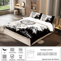 Juego De Cama De 3 Piezas Con Patrón De Atrapadreams Negro Y Blanco Para Cama De Tamaño Doble Reina King Para Dormitorio Y Habitación De Invitados Estilo Moderno - details 3