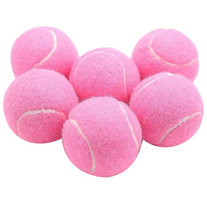 Paquete de 6 Pelotas de Tenis Rosas para principios Femeninas: Pelotas de entrenamiento de 66 mm para práctica en clubes - 1