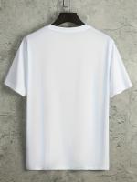 Camiseta De Algodón Puro 100% Para Hombre Estampado De París Ajuste Casual Holgado Veraniego Con Cuello Redondo Y Mangas Cortas - details 5