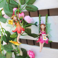 3pc Adorno De Jardín Con Árbol Vine Flower Fairy Decoración Creativa Para Bonsái Y Escena Multiescenario DIY Colgante De Resina Tema Fae - details 8