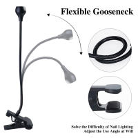 Lámpara De Curado De Uñas UV 5W Con Clip Y Tubo Flexible Luz LED Para Secado De Polvos De Uñas Art Lalic Stainless Steel - details 1
