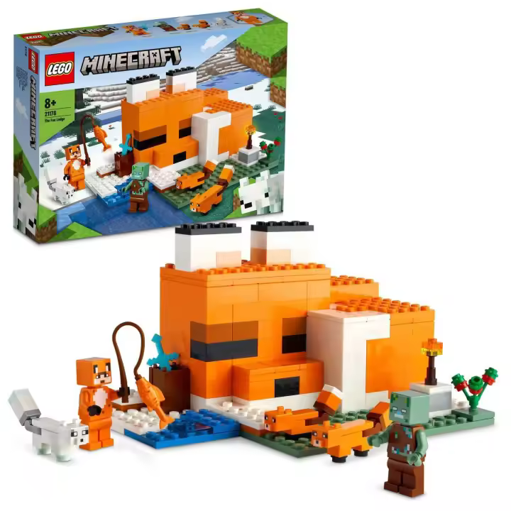 LEGO® Set de construcción y juego de casa de juguete  Minecraft® 21178 El Refugio-Zorro; fantástico regalo para niños y jugadores a partir de 8 años - 1