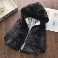 Abrigo De Pelo Sintético Para Bebés Niñas Ropa Otoño Invierno Con Capucha Abrazadera De Poliéster Cálido Traje De Nieve Moda Infantil Talla Regular Cierre De Cremallera - details 2