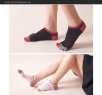 Calcetines Invisibles De Algodón Puro Para Mujer 5 Pares Coloridos Suaves Y Transpirables Calcetines De Cinco Dedos Harajuku - details 2