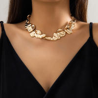 Collar Gargantilla IngeSight.Z Para Mujer Punk Vintage De Metal Irregular Joyería De Fiesta Colgante Geométrico Color Oro - details 2