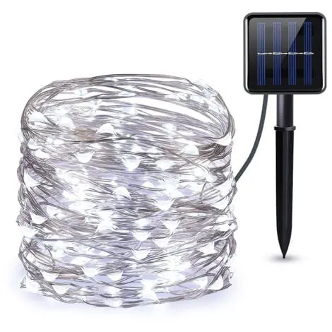Guirnalda Solar Exterior - 2m, 200LED, Impermeable, 8 Modos para Jardín, Terraza, Navidad - 1