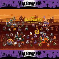 Bloques De Construcción Halloween 1328PCS Carruaje De Calabaza Casa De Fantasma Parque Modelo Juguetes DIY Para Niños Regalos Del Festival - details 3