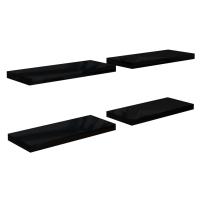 vidaXL Estante flotante de pared 4 uds MDF 60x23,5x3,8 cm Blanco brillante, negro brillante, gris brillante Mueble Almacenaje Estantería para Oficina, Estudio, Dormitorio Estantería/Librería/ mueble de Almacenamiento - details 4
