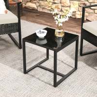 Conjunto de muebles de ratán para jardín de 3 piezas, incluye 2 sillas y 1 mesa de centro, fácil montaje, perfecto para balcón y terraza, disponible en negro y beige, negro y blanco, todo negro - details 30