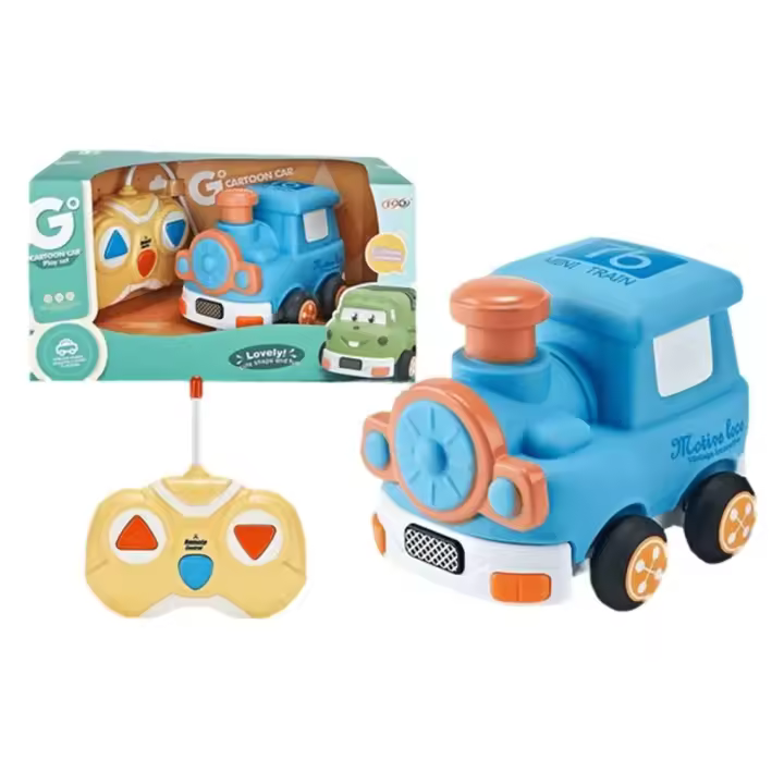 Mini tren animado radiocontrol color azul y naranja 22-457 - 1