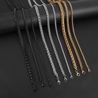Collar De Acero Inoxidable HIYEE Con Diseño De Trigo Enredado En Oro Para Hombres Y Mujeres Cadena Clásica De Enlace Para Joyería Fitness Tracker - details 4