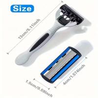 Afeitadora Clásica De Acero Inoxidable Con 6 Capas Para Hombres Afeitadora Desmontable Y Reutilizable Herramienta De Cuidado Personal - details 3