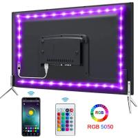 Tira De LED SMD5050 1M/2M/3M USB Para TV Y Escritorio Luz De Fondo Cambio De Color Decoración De Dormitorio Lámpara LED Bluetooth DIY Iluminación - details 0