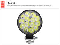 Lámpara De Trabajo LED 14 42W 6000K Mini Faro Redondo Para Camión SUV 4WD Faros De Ingeniería Off-road Lámpara Antiniebla Frontal - details 2