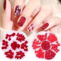 Caja De Accesorios Para Uñas Navidad Rojo Y Blanco De Terciopelo Con Lazo De Resina Estilo Año Nuevo Herramientas De Belleza Para Manicura - details 2
