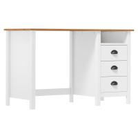 vidaXL Escritorio Hill con 3 cajones madera de pino 120x50x74 cm Blanco y marrón - details 0