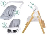 Twinly –Trona Evolutiva Bebé Set con hamaca 5 en 1: Hamaquita, Torre de Aprendizaje, Silla ALAIA - details 9