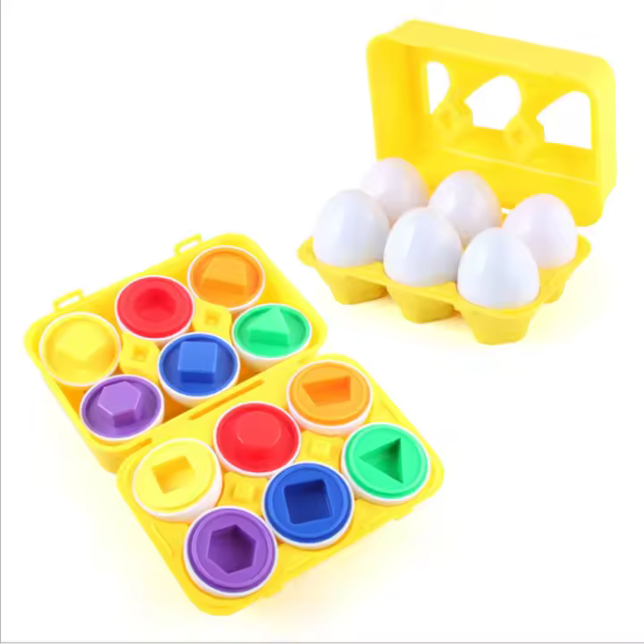 Juguetes Educativos Montessori Para Bebés 6Pcs Huevo Inteligente Aprendizaje Infantil Reconocimiento De Colores Y Formas Para Niños 2-4 Años - 1