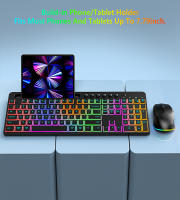 Teclado Inalámbrico Ergonómico Con Ratón Y Soporte Para Teléfono Multicolor Recargable 2.4G Para PC Laptop Windows - details 2