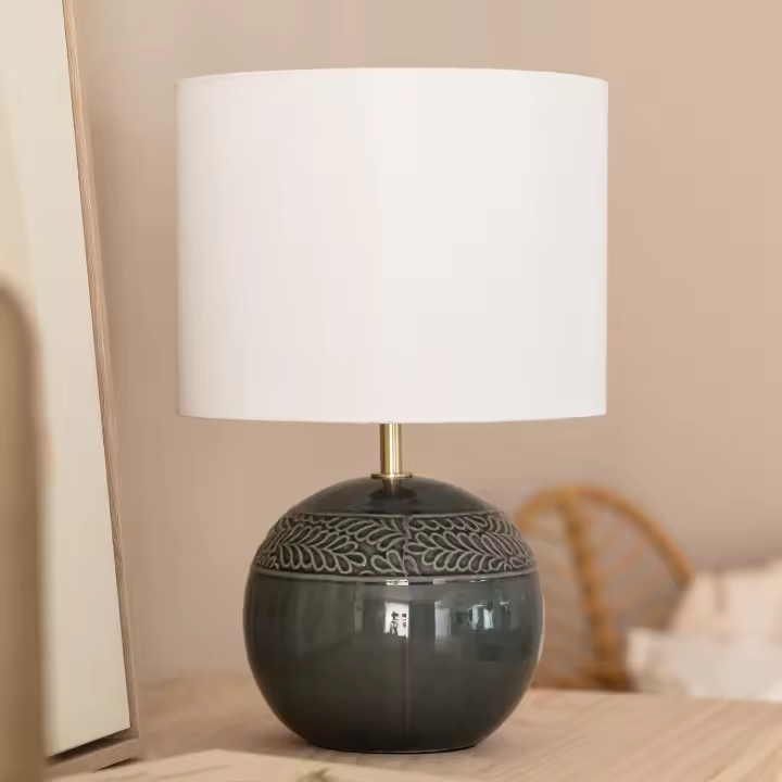 Ledkia Lámpara de Mesa de Cerámica Murger Verde Azulado - 1